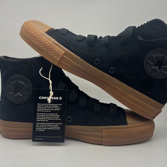 Converse Shoes - Converse Chuck Taylor All Star Pro Black Corduroy Gum‎ High Top Women 7.5 NWT
